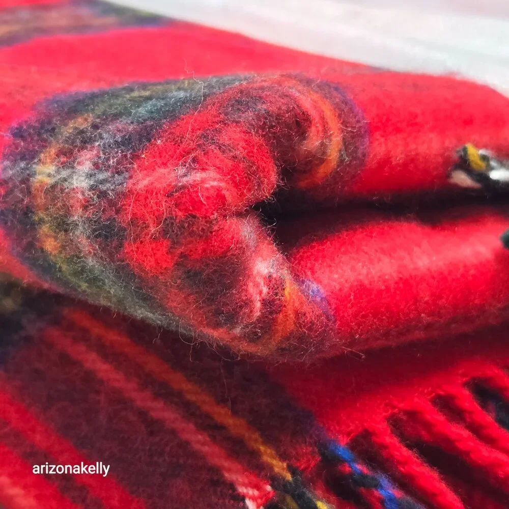 NWOT Wool Cashmere Tartan Red Plaid Wrap Scarf
